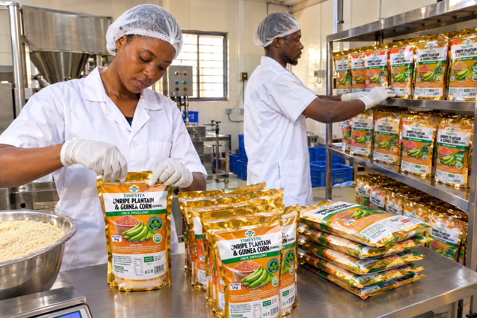 Smile Time Foods workers packing products